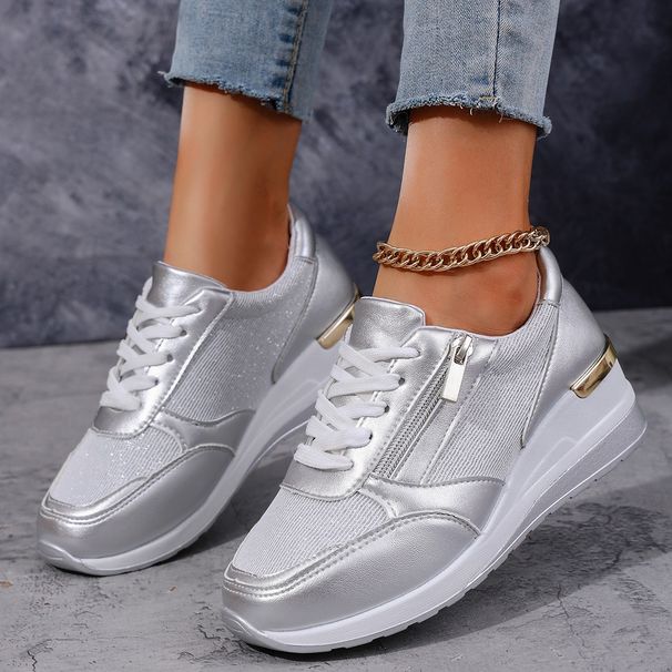 Large Size Single Shoes Women New Four Seasons Sports Shoes Lace Up Fashion Women's Single Shoes 44_vogvips.com