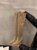 High Heel Khaki Over-the-Knee Slouch For Women 2024 New Autumn Winter Pointed Toe Slim Long Tube Riding Boots_vogvips.com