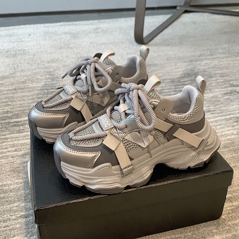 Mesh Dad Shoes For Women Thick Soled Platform Shoes New All Match Popular Height Enhancing Casual Women's Shoes_vogvips.com