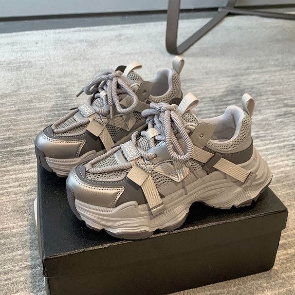 Mesh Dad Shoes For Women Thick Soled Platform Shoes New All Match Popular Height Enhancing Casual Women's Shoes_vogvips.com