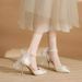 2025 New High Heels Women, Thin Heel Dress Two-Way Butterfly Wedding Shoes, Closed-Toe Single Strap Shoes For Women_vogvips.com
