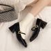 Medium Heel Mary Jane Shoes French Princess Silver Coarse Heel Waterproof Table Single Shoes Women's Small Silver Shoes_vogvips.com