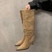 Women's Pointed-Toe Stacked Knee Boots - Slimming Khaki Riding Boots With 8cm Stiletto Heel | Vintage Chic & All-Day Comfort_vogvips.com