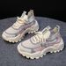 Summer 2024 Women's Flyknit Breathable Mesh Shoes White Trendy Chunky Platform Sports Casual Increase Height Shoes round Toe_vogvips.com