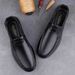 Men's Leather Shoes Casual Loafers Lazy Thick-soled Round Head Foot Cover Men's Leather Shoes_vogvips.com