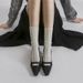Black High-heeled Shoes With A Unique Design, Hollow-out Details, Korean-style, Rich Girl Academy Style, Open-back_vogvips.com