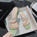Internet Celebrity Rhinestone Sandals For Outerwear, 2025 New Summer Fashion Pair, Flat Bottomed Thick Heels, Oversized_vogvips.com