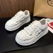 Fashionable And Versatile Star White For Women 2025 New Comfortable Thick Soled Sports Shoes, Height Increasing, Niche_vogvips.com