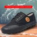 Simple Men's Shoes, Canvas Work Shoes For Construction Sites, Durable Farm Shoes, Rubber-soled Yellow Sneakers, Outdoor Casual Sports Shoes_vogvips.com