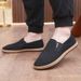 Men's Breathable Lightweight Slip-On Casual Shoes - Comfortable Anti-Slip Soft Sole Traditional Chinese Cloth Shoes For Dad & Elderly_vogvips.com