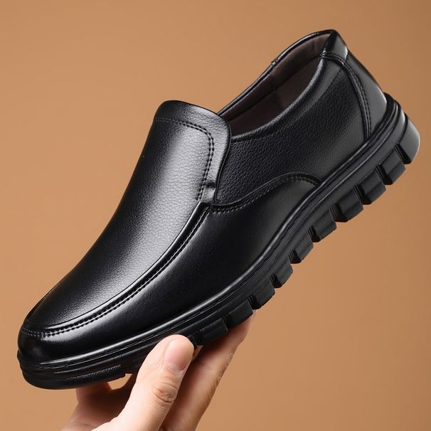 2025 Autumn New Men's Casual Shoes, Sole Soft Leather Slip-On Shoes For Middle-Aged Dads 1006_vogvips.com