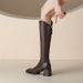 High White Thick Heel Square Toe Stretch Slimming Over-the-Knee Women's Long Boots_vogvips.com