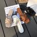Summer New Style Large Size Flat Square Toe Casual Hollow Beach Slippers Women's Slides Sandals_vogvips.com