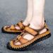 Cross-Border Spring New Sandals Handmade Stitching Export Casual Outdoor Breathable Men's Large Size Beach Shoes_vogvips.com