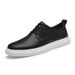 Inner Height Increase Men's Casual Single Shoes Beef Tendon Sole Leather Round Head Shallow Mouth White Shoes_vogvips.com