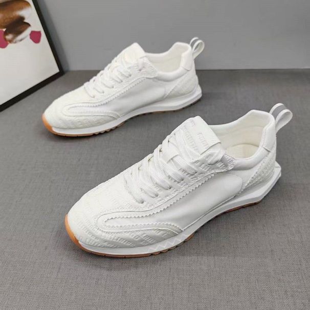 Men's 2026 New Trendy Summer Versatile White Sneakers For Stylish Young Men, Breathable Soft-soled Sports Casual Shoes_vogvips.com