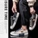 Bear cartoon canvas shoes low top teenage student men's shoes 2024 new trend everything soft sole breathable board shoes_vogvips.com