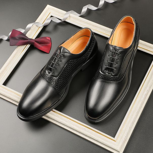 New Men's Brown Business Casual Derby Shoes British Style Lace-up Versatile Brock Men's Shoes Black Suit Banquet Dress Groom Wedding Shoes_vogvips.com