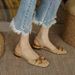 French Style Low Heel Retro Closed Toe 2025 Summer New Backless Horsebit Suede Strap Sandals For Women_vogvips.com
