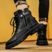 European Warm Series Men's Martin Autumn Winter Casual Versatile Motorcycle Hiking Shoes Thick Sole Wear-resistant Leather Waterproof Yellow_vogvips.com