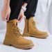 Men's Shoes High-top Martin Boots Men's Retro Tooling Shoes Thick-soled Big Yellow Boots_vogvips.com