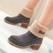 Women's Winter Snow Boots Warm Faux Fur Lined Slip-Resistant Casual Mid Calf Boots_vogvips.com