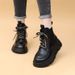 Soft Leather Thick-Soled Martin For Women 2023 Autumn British Style Height-Increasing Ankle Black Short Boots Non-Slip_vogvips.com