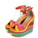 Women's Shoes Summer New Style Super High Heel Wedge Sandals Straw Bridal Fish Mouth Rainbow 43 Large Size Women's Shoes_vogvips.com