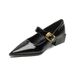 French Pointed Mary Jane Shoes Thick Heel With Shallow Mouth High Heels Women_vogvips.com