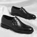 Men's Leather Low-top Slip-on Buckle Large Size Business Casual Trendy Shoes_vogvips.com