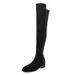 New Style British Elastic Thick Heel Fleece Lined Long Women Zipper Over-the-Knee Huizhou Boots_vogvips.com