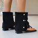 Black Flip-flop Sandals, Flat-soled Square-toed, Trendy European And American Bohemian Style, Spring-summer Fashion_vogvips.com