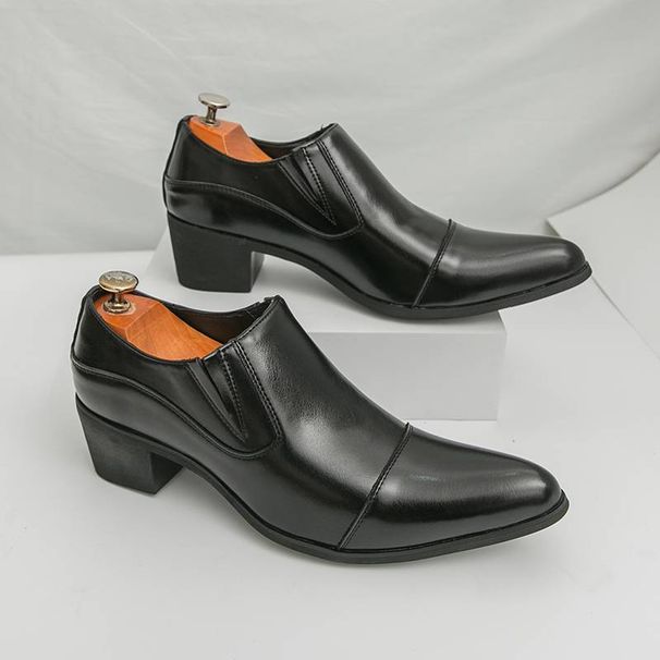New Fashion Men's British Black Business Casual Loafer Shoes Daily Driving Office Leather Shoes One Foot Pedal Lazy Brown Banquet Dress Wedding Men's_vogvips.com