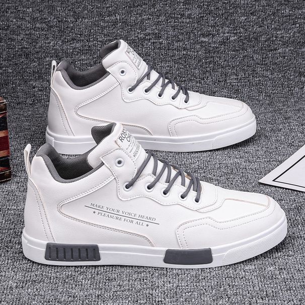 New Breathable Men's Shoes, Live Broadcast, Cross-border Best-seller, Men's Casual Leather Shoes, Sports Mid-top Sneakers, Trendy Shoes_vogvips.com