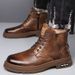 European Warm Series Winter Men's High-top Martin Thickened Sole British Style Work Shoes Non-slip Wear-resistant Warm Casual Ankle Boots_vogvips.com