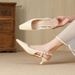 Qianluhui Closed-Toe Sandals - Elegant And Chic Basic Style For Daily Commuting, Fashionable Shallow-Heel High-Heeled_vogvips.com