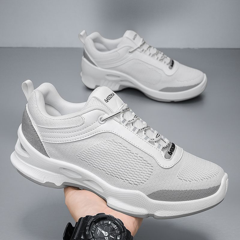 Men'S Breathable Knit Athletic Shoes - Comfortable, Shock-Absorbing, Non-Slip Lace-Up Running Shoes, All-Season Mid-Top, For Jogging And Walking, Athl_vogvips.com
