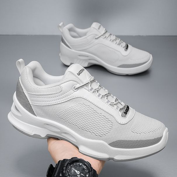 Men'S Breathable Knit Athletic Shoes - Comfortable, Shock-Absorbing, Non-Slip Lace-Up Running Shoes, All-Season Mid-Top, For Jogging And Walking, Athl_vogvips.com