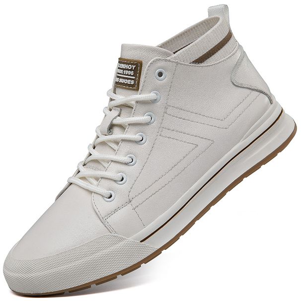 Invisible Mid-top Heightening Shoes Men's Breathable British Style Soft Sole Inner Heightening Men's Shoes Sports And Leisure Board Shoes_vogvips.com
