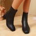 2025 Autumn New Short For Women High Single French Fashion Casual Chunky Heel Ankle Mid-Calf Boots_vogvips.com