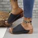 comfortable Slope Heel Slippers, Simple Large Size, 2024 New Sandals Fit_vogvips.com