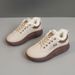 XQ5801 2 New 2024 Autumn And Winter Thick Soled Height Enhancing Women's Shoes Color Matching Warm Low Top Plus Velvet Simple Cotton Shoes_vogvips.com