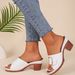 Women's Shoes High Heeled Fish Mouth Slippers For Women Summer Large Size Thick Heeled Square Buckle One Line Slippers_vogvips.com