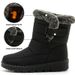 New Large Size Cotton Rabbit Fur Cross-Border Warm Snow With Velcro Waterproof Boots Casual Women's Shoes_vogvips.com
