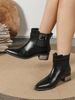 -Pointed-toe, Thick-heeled, Back-zipped, Large-sized Autumn And Winter Women's Boots_vogvips.com