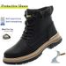Men's Steel Toe Safety Boots, Anti-Smashing Side Zipper Work Boots, Microfiber Leather Upper, Rubber Sole, Ideal For Construction & Factory Workers_vogvips.com