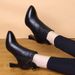 High For Women 2025 Autumn Four Seasons New British Style Chunky Heel Short Soft Leather Women's Shoes Fleece-Lined_vogvips.com