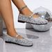 Women's Casual Loafers With Glitter Detailing Round Toe Slip-On Comfortable Soft Sole Mary Jane Flats For Everyday Wear_vogvips.com