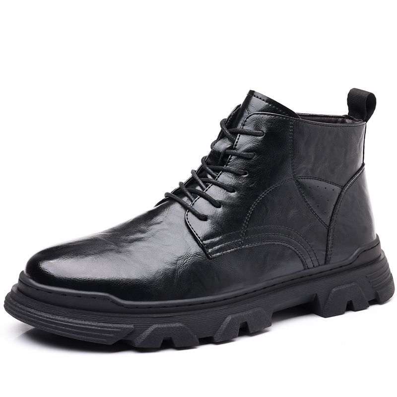 European Warm Series 2025 Winter New Fashion Martin Work Warm Fleece High-top Cotton Shoes Genuine Leather Men's Boots_vogvips.com