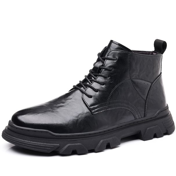 European Warm Series 2025 Winter New Fashion Martin Work Warm Fleece High-top Cotton Shoes Genuine Leather Men's Boots_vogvips.com